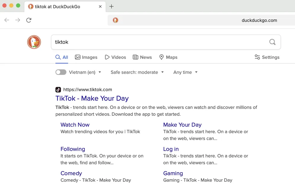 Sử dụng trình duyệt riêng tư để truy cập TikTok. Ảnh: TIỂU MINH