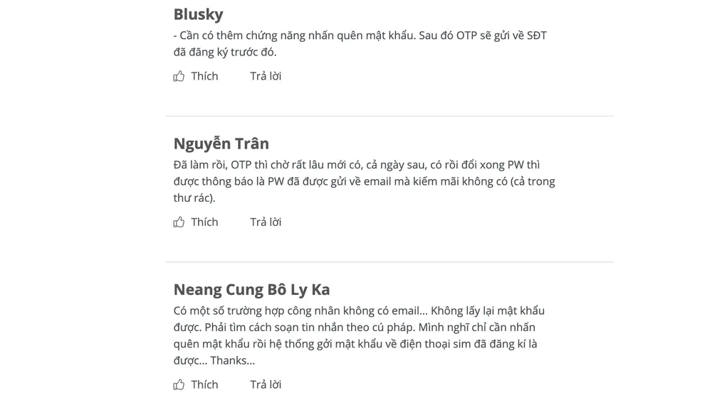 Bạn đọc phản ánh về việc khó lấy lại mật khẩu VssID khi không có email. Ảnh: MINH HOÀNG