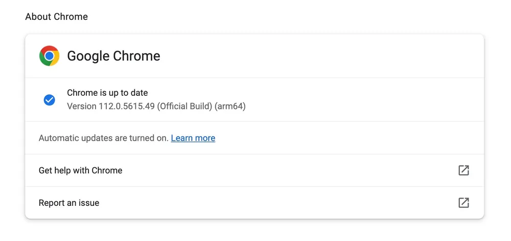 Cập nhật trình duyệt Chrome lên phiên bản mới nhất. Ảnh: TIỂU MINH