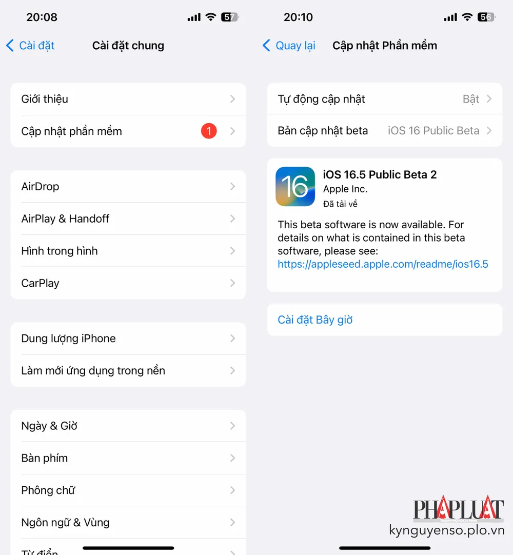 Cập nhật iPhone, iPad lên phiên bản mới nhất. Ảnh: TIỂU MINH