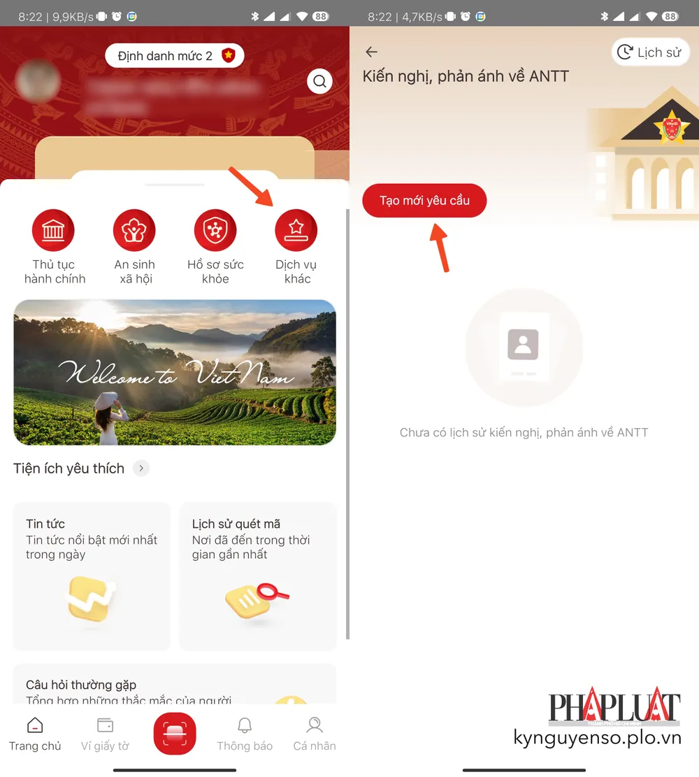 cach-gui-yeu-cau-to-giac-toi-pham-bang-vneid Cách gửi yêu cầu tố giác tội phạm bằng VNeID. Ảnh: MINH HOÀNG