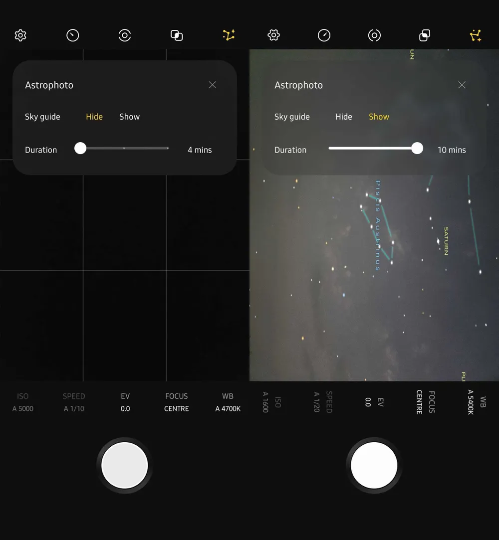 chụp ảnh thiên văn trên điện thoại samsung