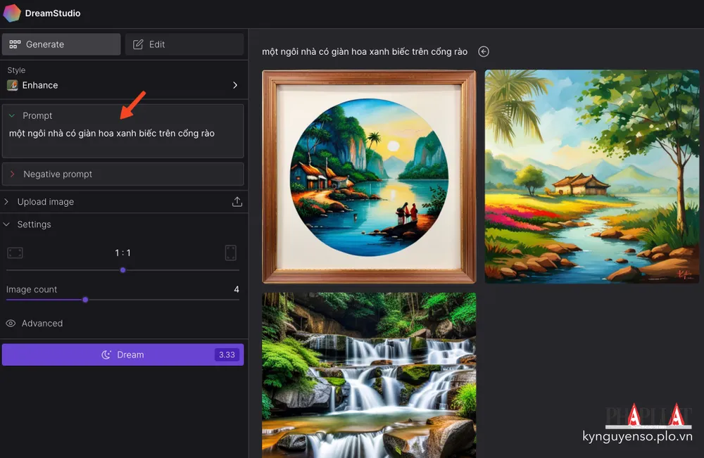 Tạo ảnh bằng DreamStudio. Ảnh: TIỂU MINH
