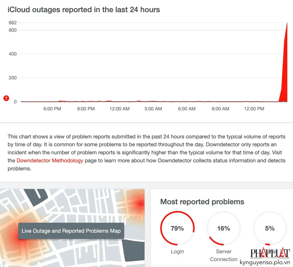 Nhiều dịch vụ của Apple đang bị lỗi trên toàn cầu. Ảnh: TIỂU MINH