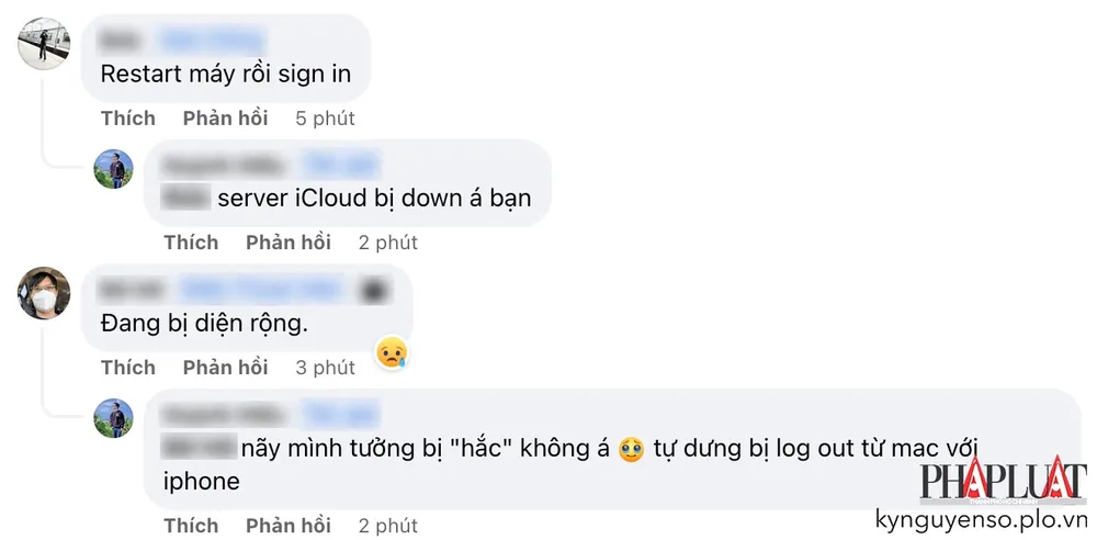 Người dùng than phiền vì không thể đăng nhập iCloud. Ảnh: TIỂU MINH