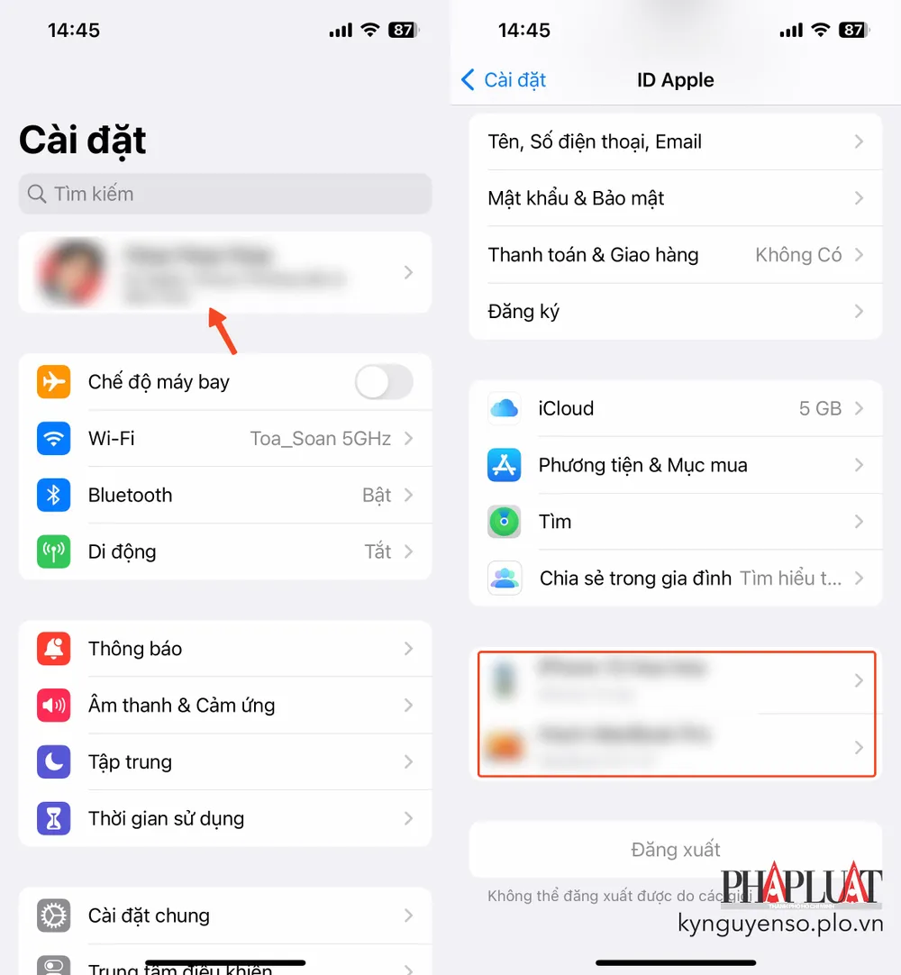 go-bo-cac-thiet-bi-la-khoi-iphone Gỡ bỏ các thiết bị lạ khỏi tài khoản Apple. Ảnh: MINH HOÀNG
