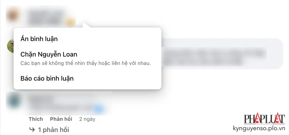 Ẩn hoặc báo cáo bình luận có chứa liên kết lừa đảo trên Facebook. Ảnh: TIỂU MINH