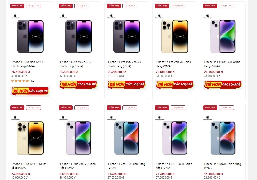 bảng giá iphone tháng 6