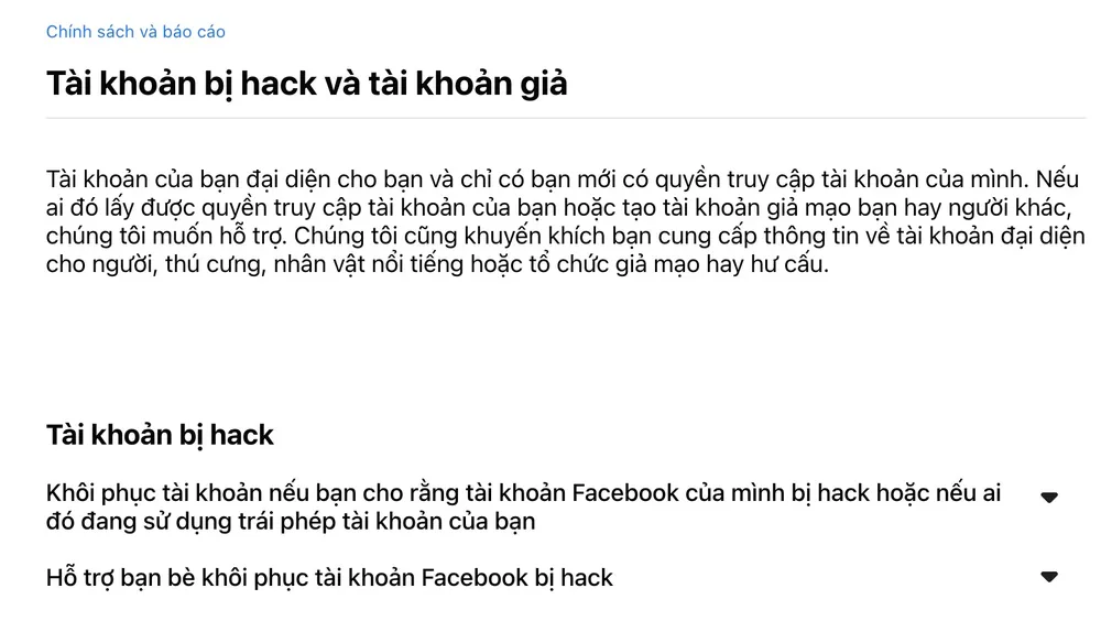 Cách báo cáo tài khoản Facebook mạo danh. Ảnh: TIỂU MINH