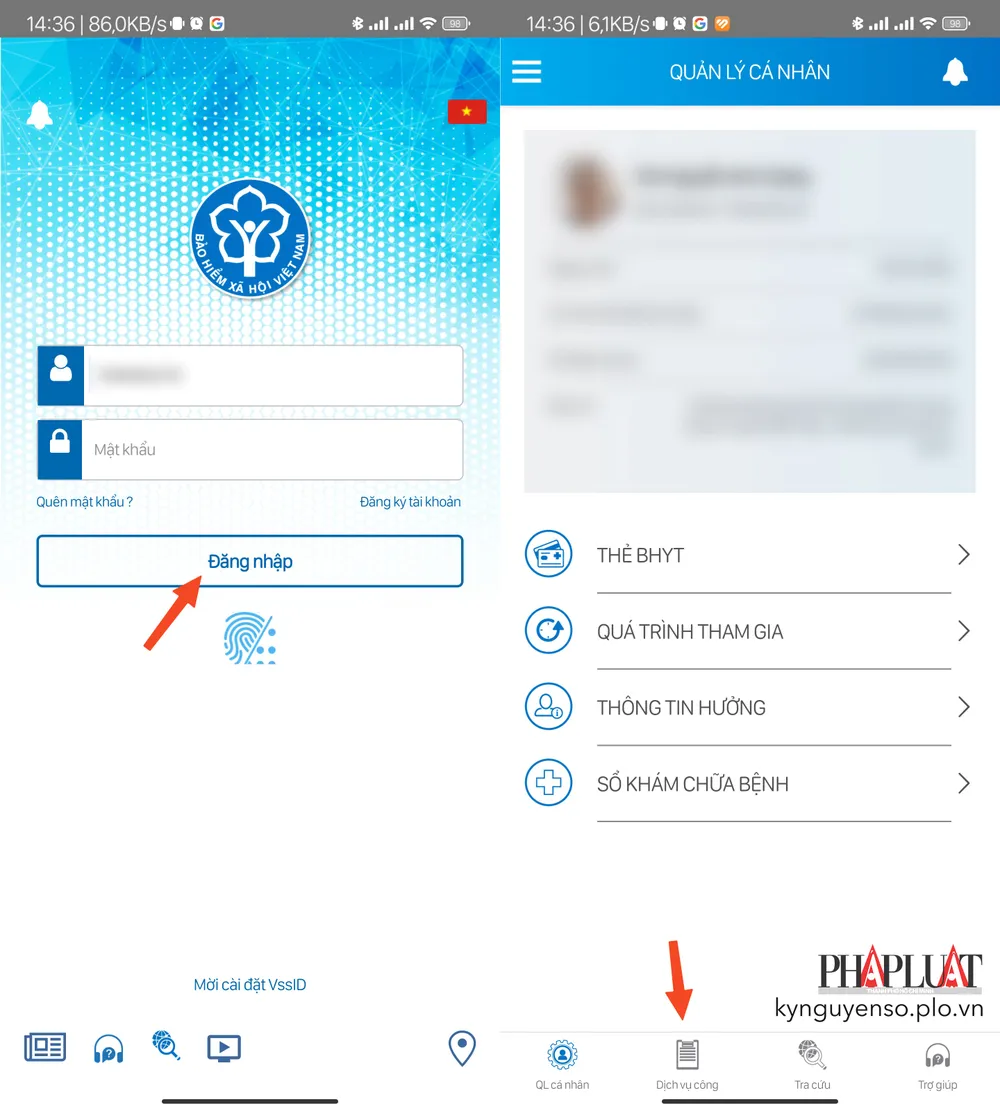 Đăng nhập ứng dụng VssID trên điện thoại. Ảnh: MINH HOÀNG