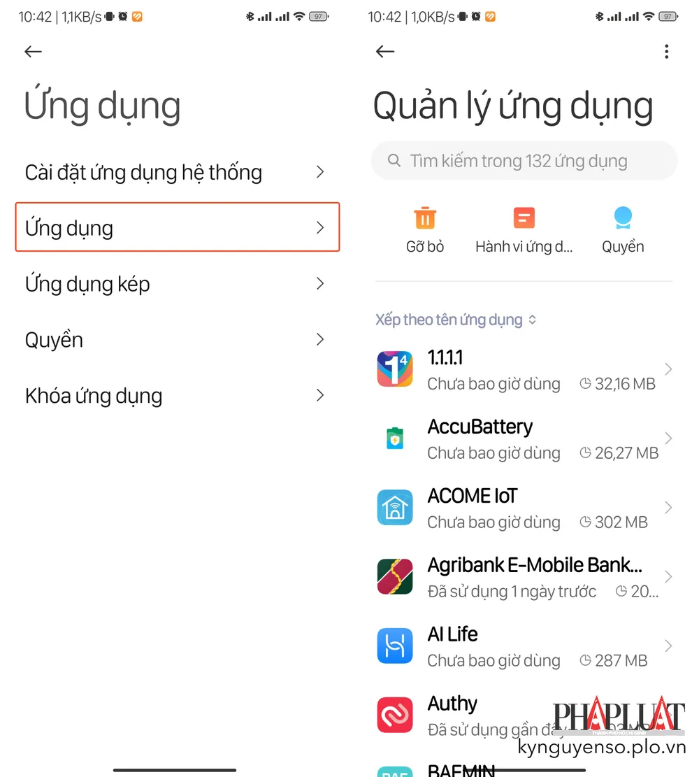 xoa-cac-ung-dung-dang-ngo-tren-dien-thoai Gỡ cài đặt các ứng dụng đáng ngờ trên điện thoại. Ảnh: TIỂU MINH