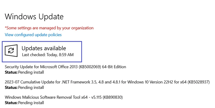 cập nhật windows update