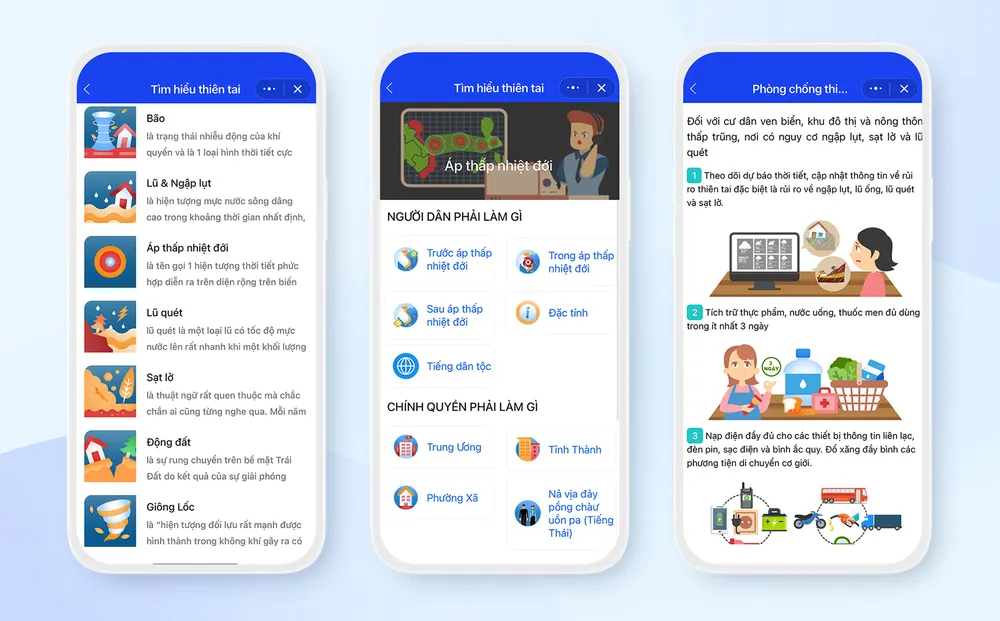 mini-app-phong-chong-thien-tai-viet-nam Mini app được đầu tư nội dung, hình ảnh để người dân tiếp cận và ghi nhớ các kỹ năng quan trọng khi chủ động phòng, chống thiên tai