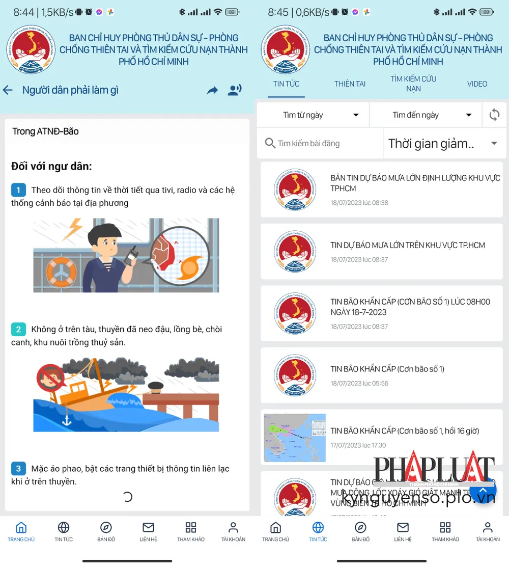 Thông tin thời tiết được cung cấp liên tục. Ảnh: MINH HOÀNG