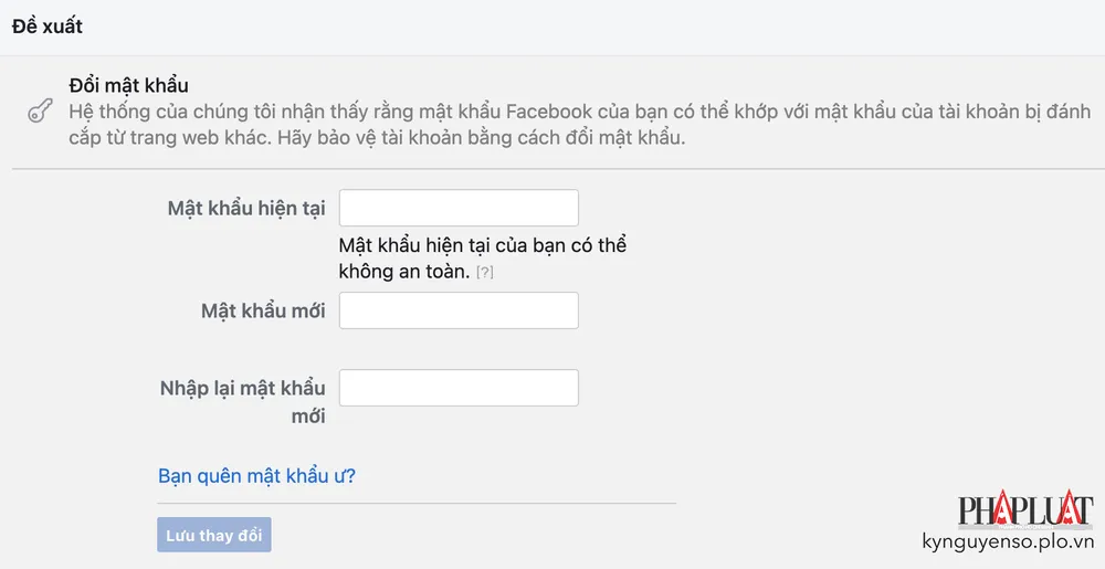 Đặt mật khẩu mạnh cho Facebook. Ảnh: TIỂU MINH