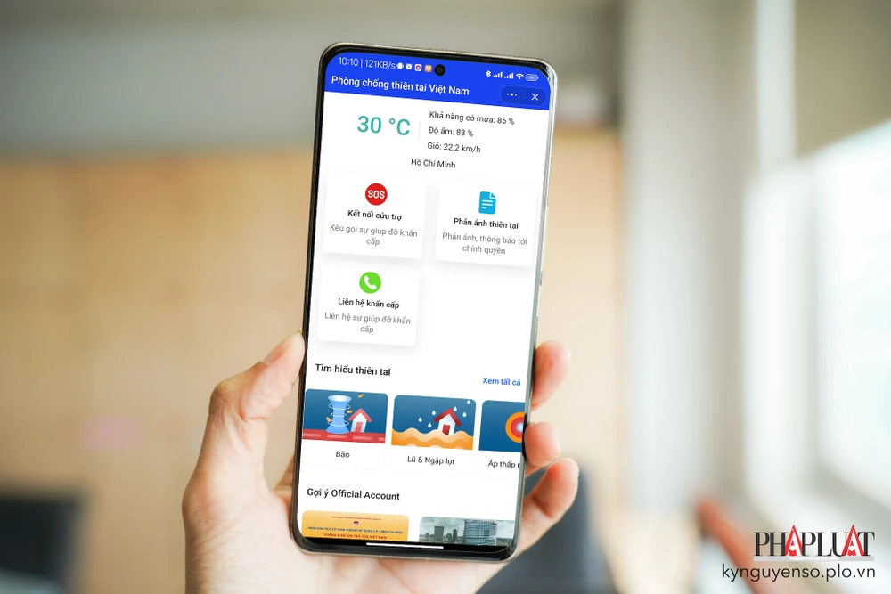 Mini app Phòng chống thiên tai Việt Nam trên Zalo. Ảnh: MINH HOÀNG