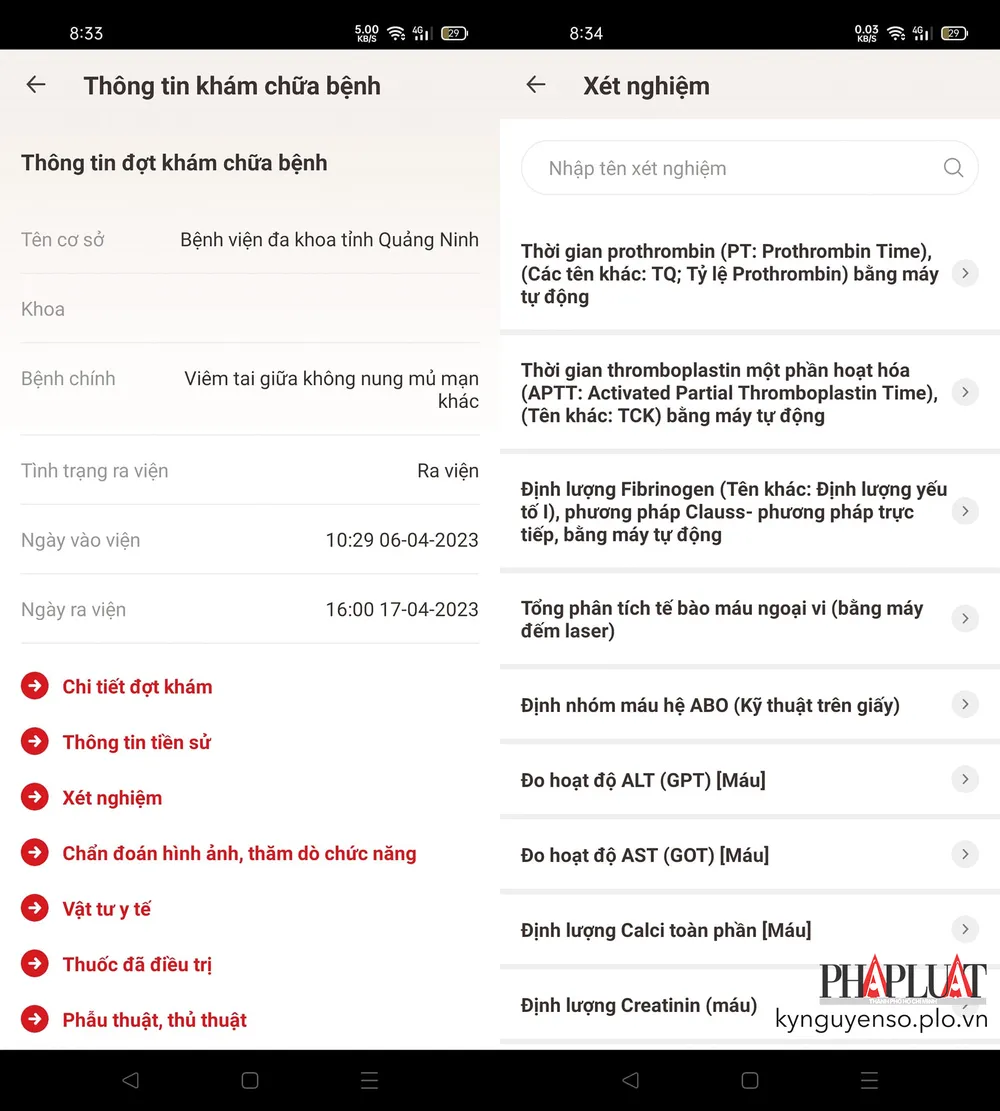 theo-doi-qua-trinh-kham-chua-benh-bang-vneid Theo dõi quá trình khám chữa bệnh bằng VNeID. Ảnh: MINH HOÀNG