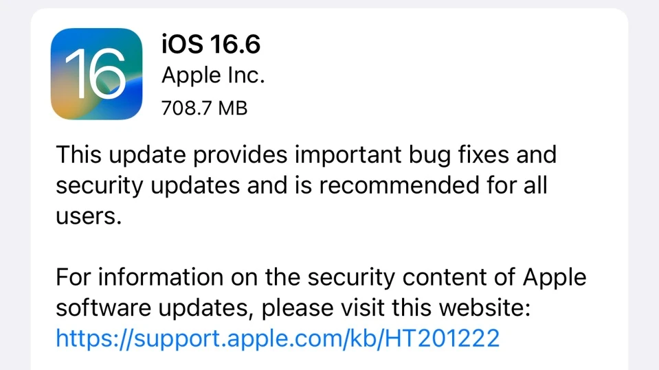 apple ra mắt ios 16.6