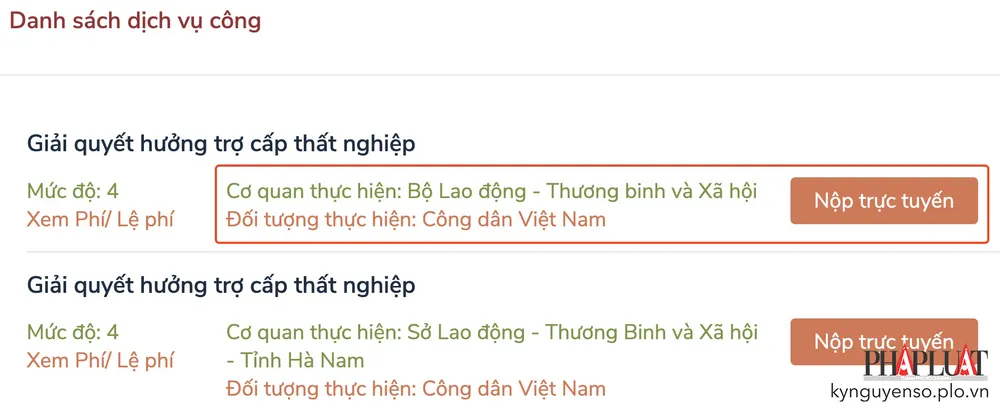 Chọn cơ quan thực hiện giải quyết thủ tục hưởng trợ cấp thất nghiệp. Ảnh: MINH HOÀNG