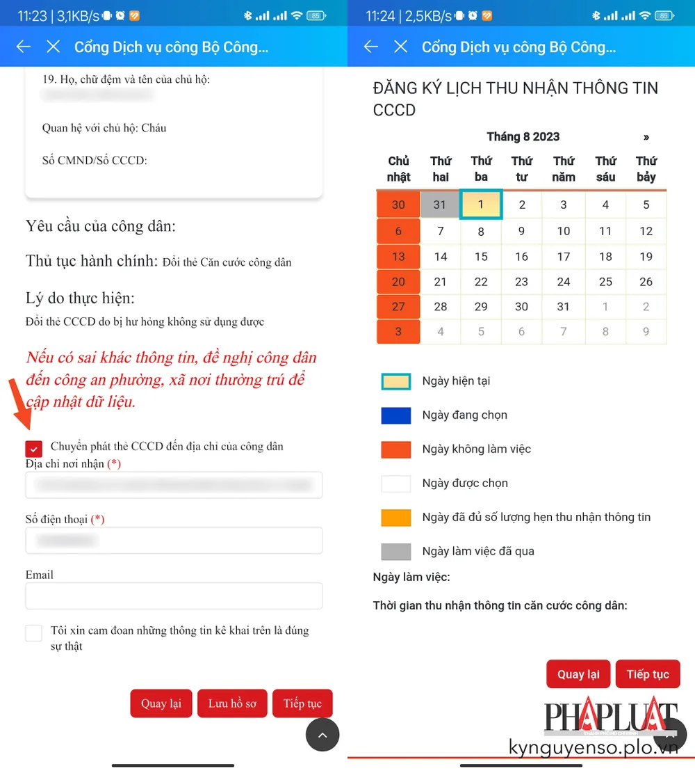 Đăng ký nhận CCCD tại nhà. Ảnh: MINH HOÀNG