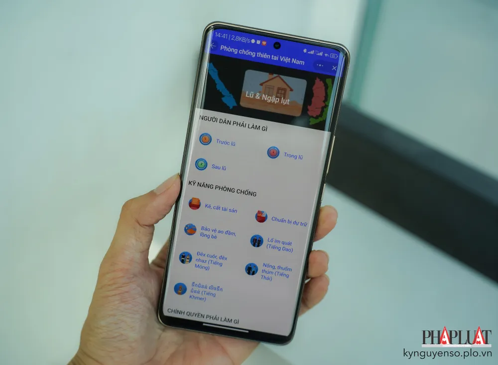 mini-app-phong-hcong-thien-tai-zalo mini app “Phòng chống thiên tai Việt Nam” trên Zalo. Ảnh: TIỂU MINH