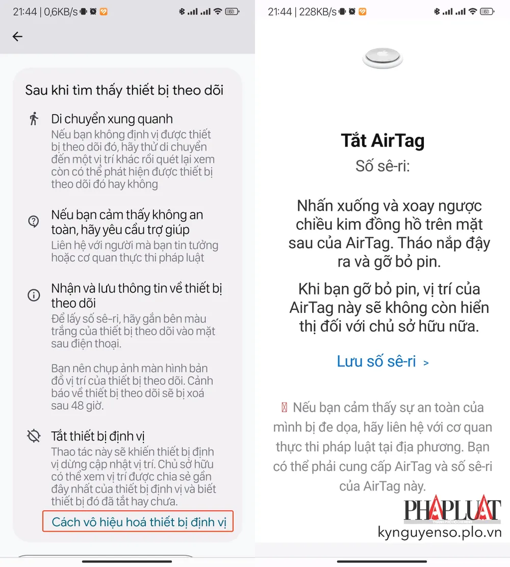 Cách vô hiệu hóa thiết bị định vị. Ảnh: MINH HOÀNG