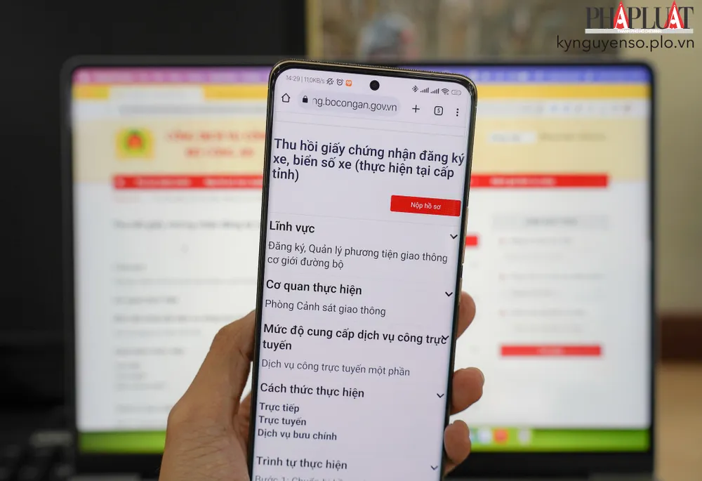 Cách làm thủ tục thu hồi biển số xe online. Ảnh: MINH HOÀNG