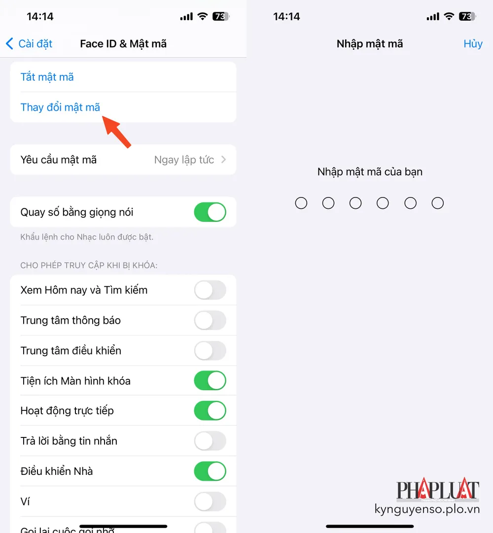 Đặt mật mã khó để hạn chế bị mất dữ liệu trên iPhone. Ảnh: TIỂU MINH