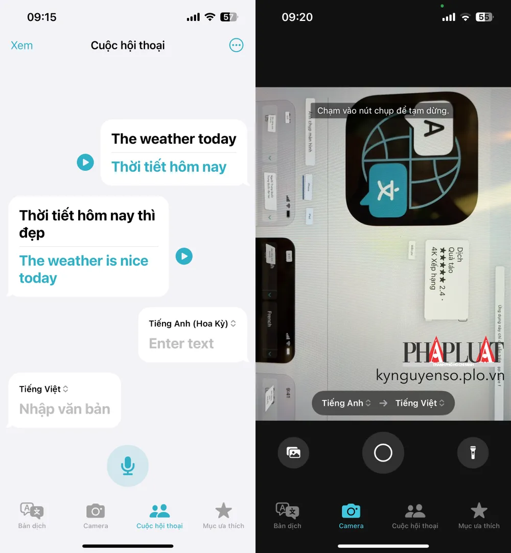 Dịch nhanh nội dung văn bản bằng camera. Ảnh: TIỂU MINH