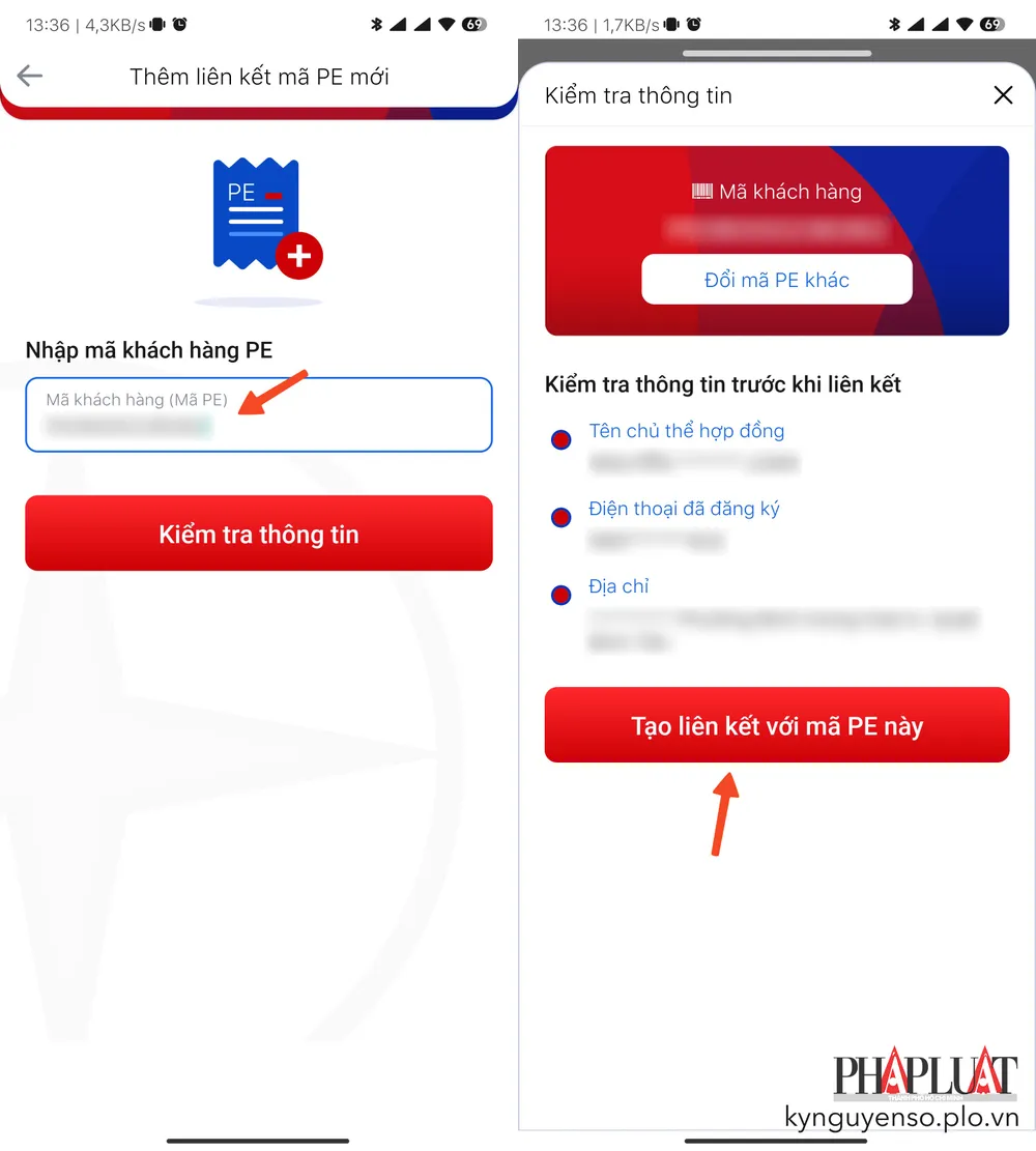 lien-ket-ma-khach-hang-voi-ung-dung-dien-luc Liên kết mã khách hàng với ứng dụng. Ảnh: MINH HOÀNG
