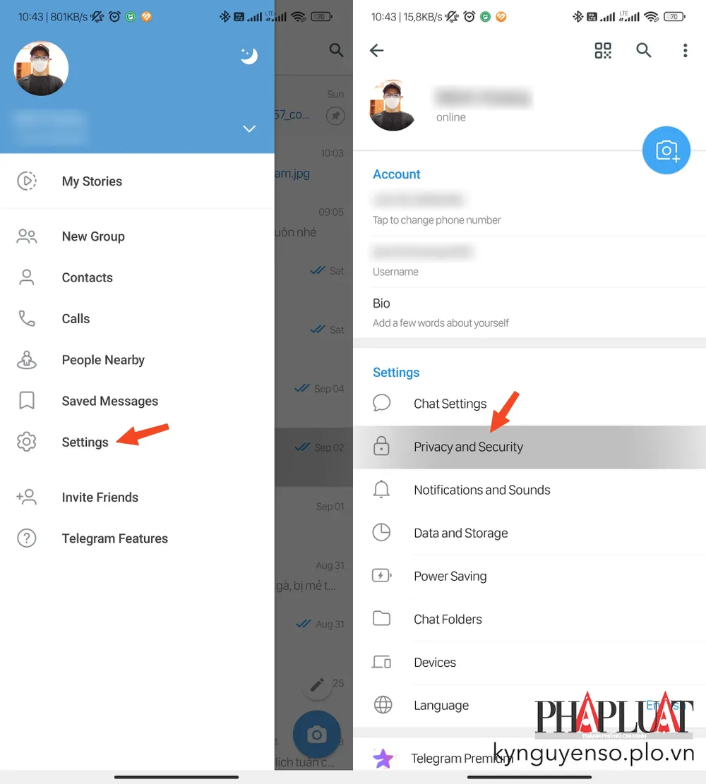bao-mat-tai-khoan-telegram Bảo mật tài khoản Telegram đúng cách để tránh bị hack. Ảnh: MINH HOÀNG