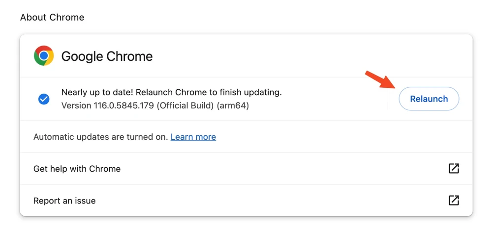 Cập nhật trình duyệt Chrome lên phiên bản mới nhất. Ảnh: TIỂU MINH