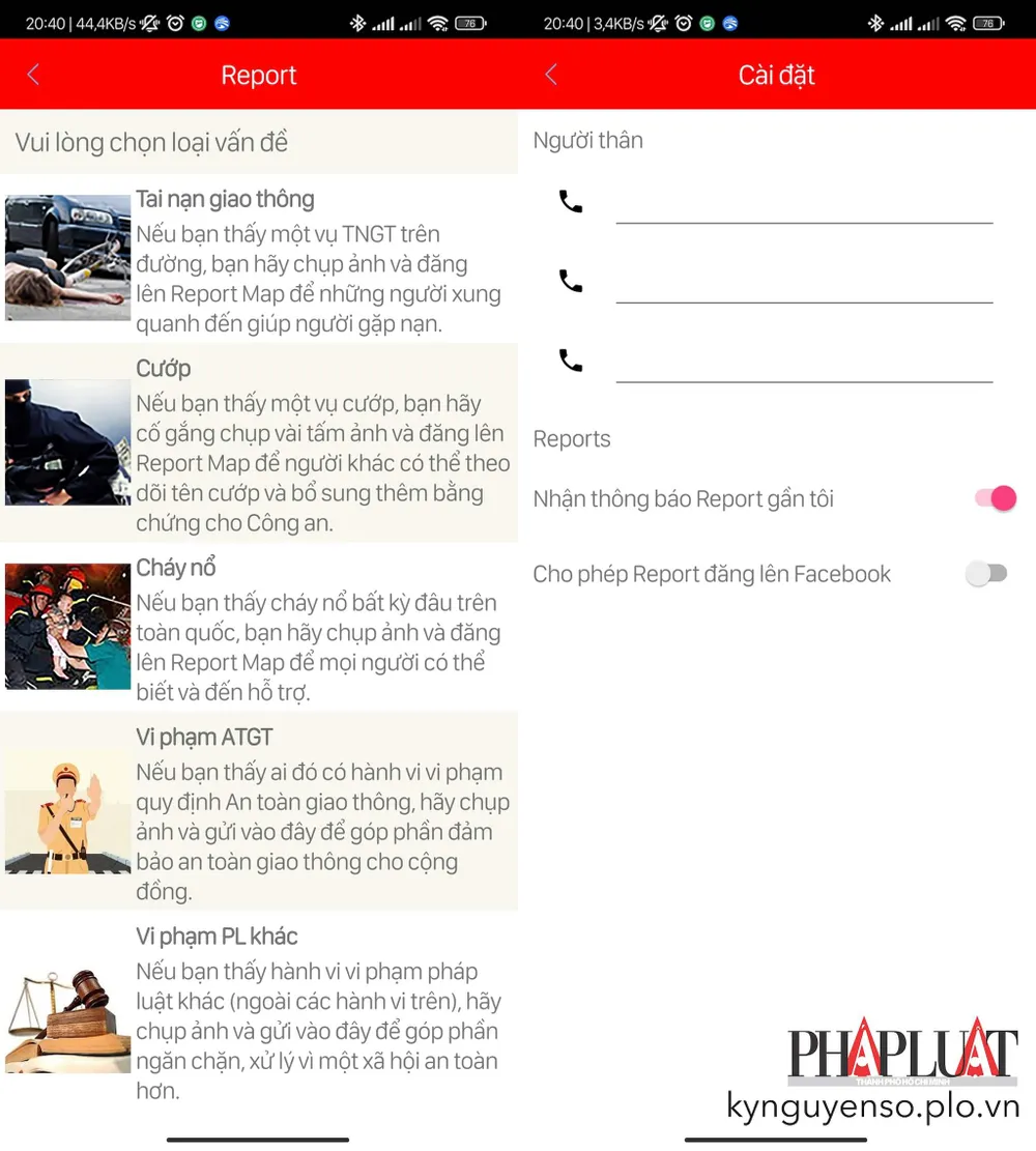 Báo cáo các vấn đề khác bằng Help 114. Ảnh: MINH HOÀNG