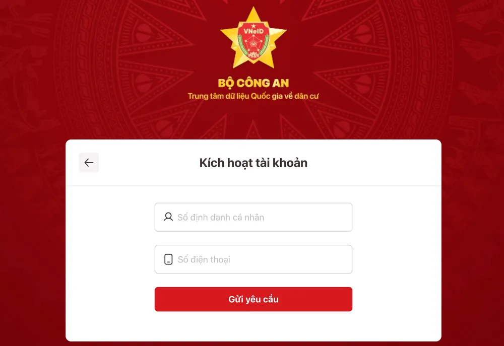 Kích hoạt tài khoản VNeID trên máy tính. Ảnh: MINH HOÀNG