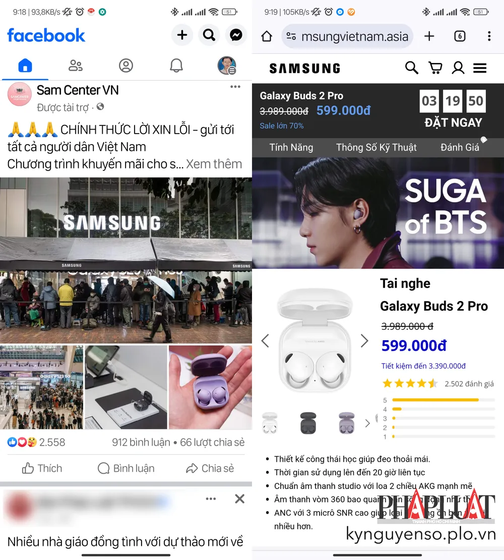 Fanpage Facebook giả mạo thương hiệu để bán hàng giả. Ảnh: TIỂU MINH