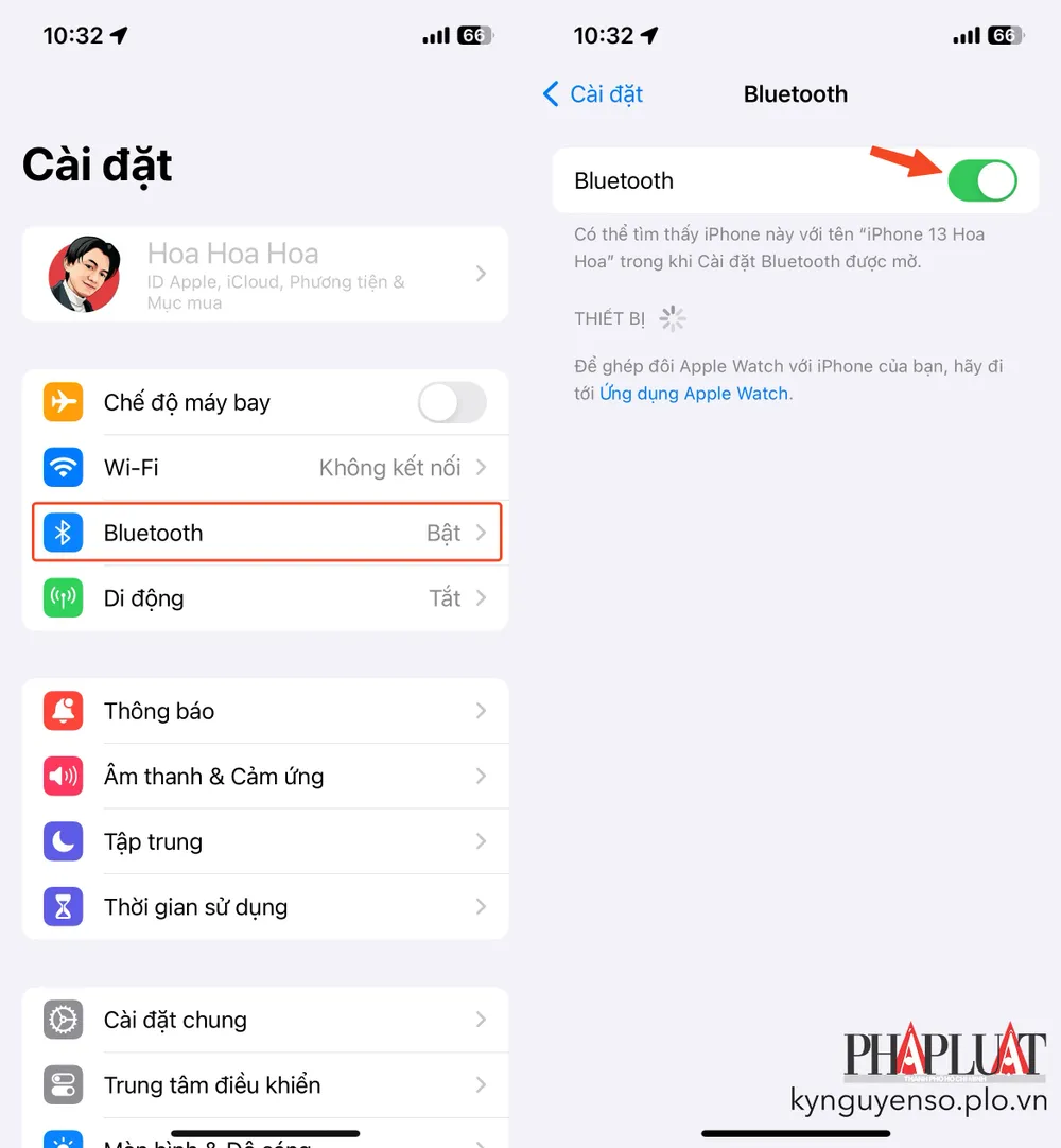 Tắt Bluetooth trên iPhone để hạn chế bị tấn công. Ảnh: TIỂU MINH