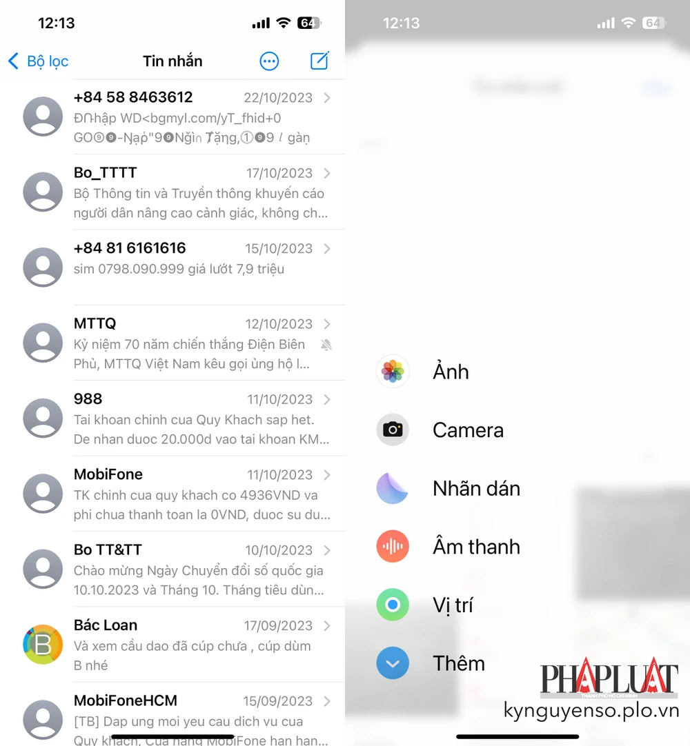 Thay đổi vị trí tính năng trong iMessage. Ảnh: TIỂU MINH