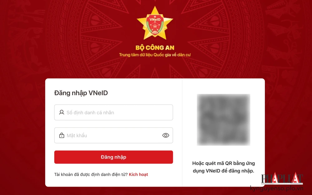 Đăng nhập VNeID trên website. Ảnh: MINH HOÀNG dang-nhap-vneid-tren-website.jpeg