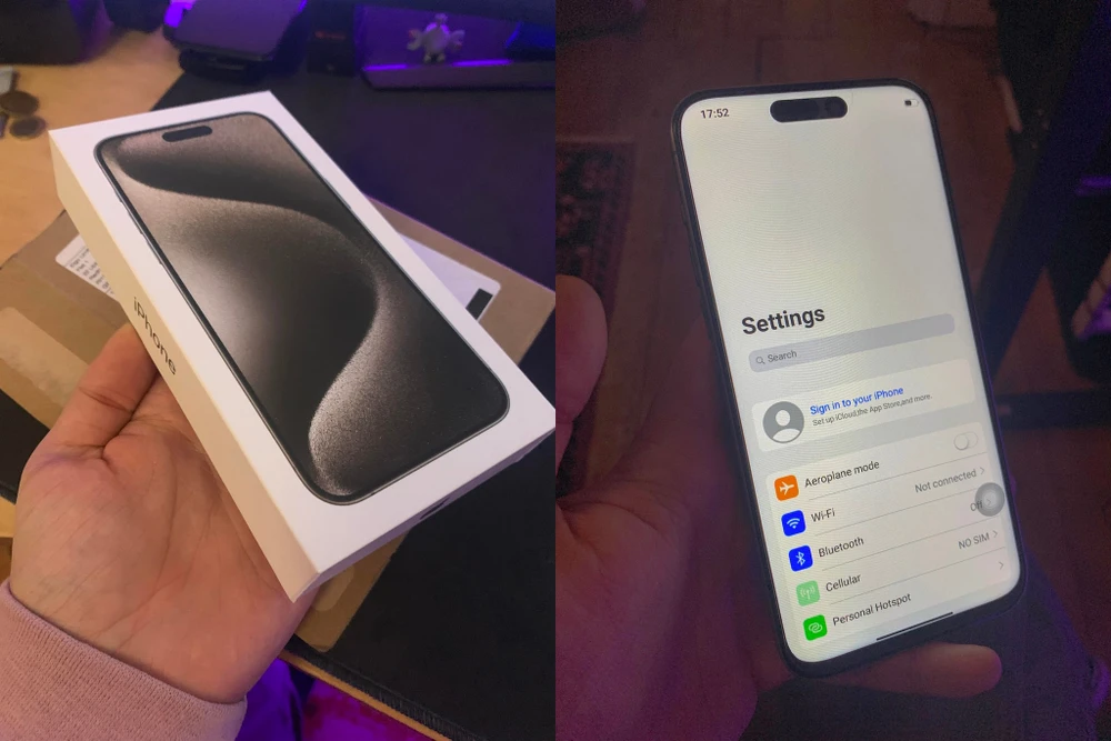 iPhone 15 Pro Max giả thực chất là điện thoại Android giả giao diện iOS. Ảnh chụp màn hình