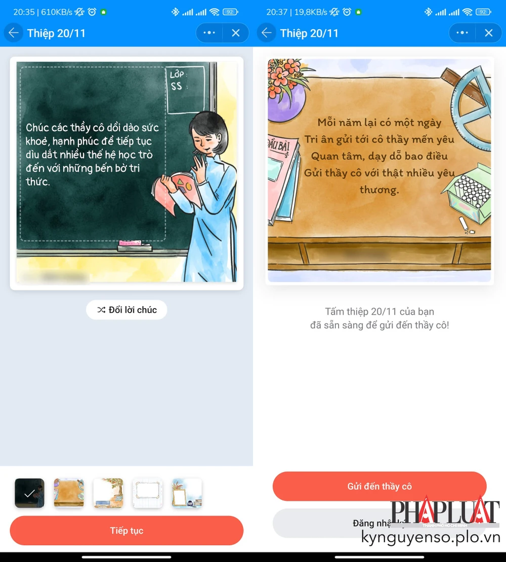 Gửi tặng thầy cô những tấm thiệp 20-11 độc đáo. Ảnh: MINH HOÀNG