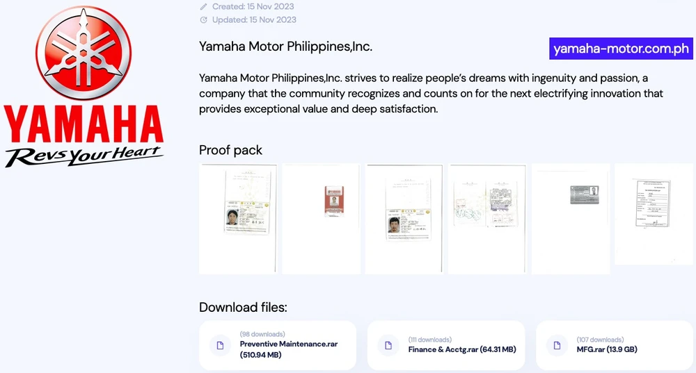 Tin công nghệ 21-11: Yamaha Motor Philippines bị tấn công. Ảnh: Bleeping Computer