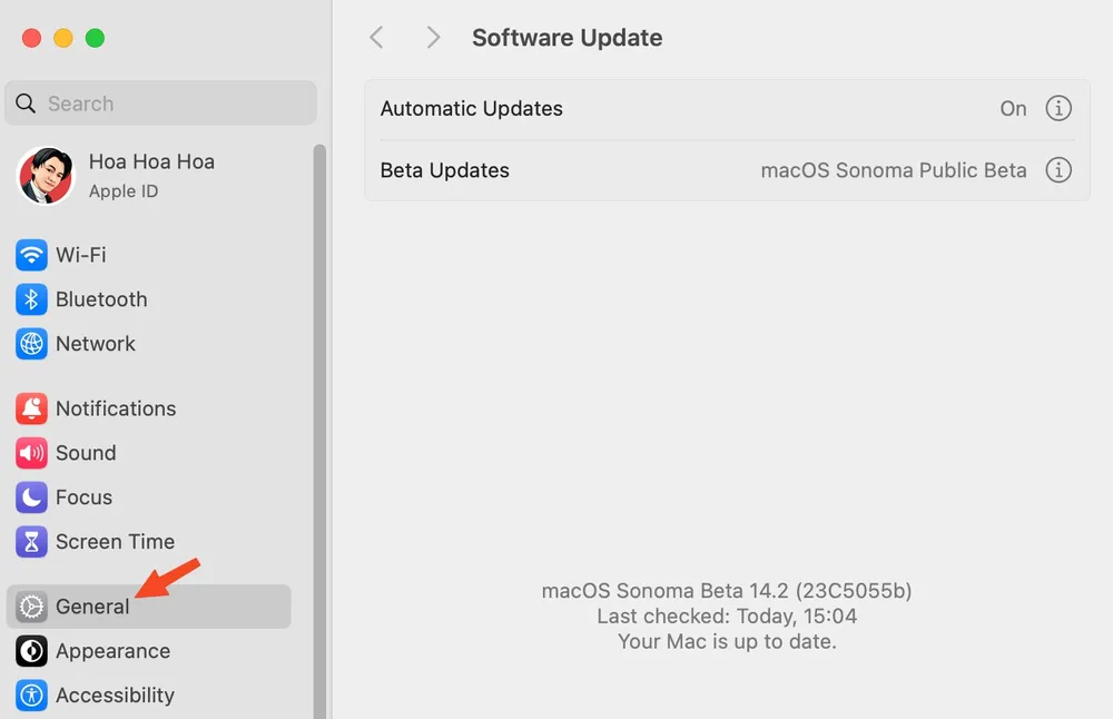 Cập nhật macOS lên phiên bản mới nhất. Ảnh: TIỂU MINH Cập nhật macOS lên phiên bản mới nhất. Ảnh: TIỂU MINH