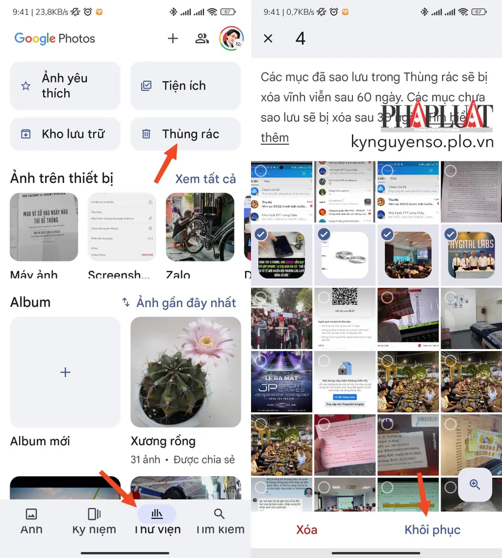 Tìm ảnh đã xóa trên điện thoại và khôi phục. Ảnh: TIỂU MINH