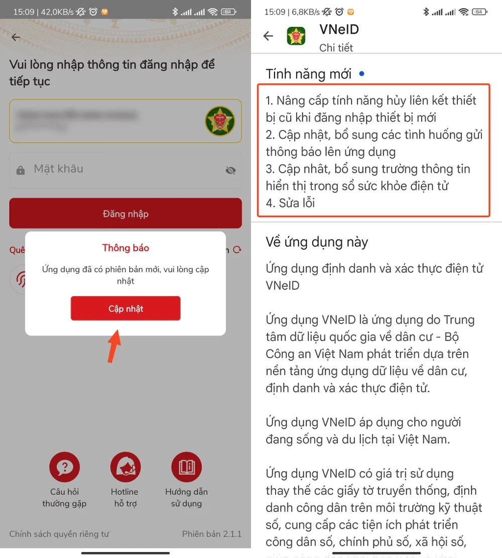 Chỉ cài đặt VNeID 2.1.2 trên Google Play hoặc App Store. Ảnh: MINH HOÀNG