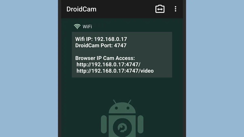DroidCam cung cấp tùy chọn sử dụng điện thoại làm webcam cho máy tính. Ảnh: DroidCam DroidCam cung cấp tùy chọn sử dụng điện thoại làm webcam cho máy tính. Ảnh: DroidCam