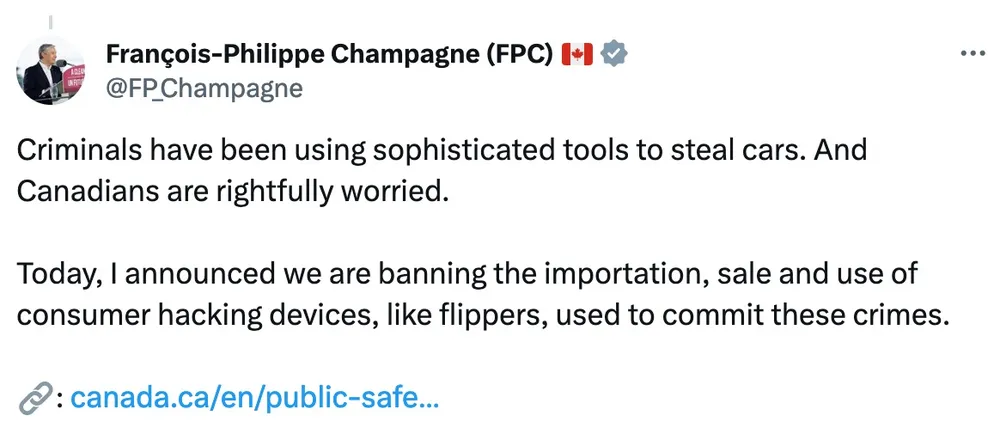 Chính phủ Canada cấm nhập khẩu, bán và sử dụng các thiết bị hack như Flipper Zero