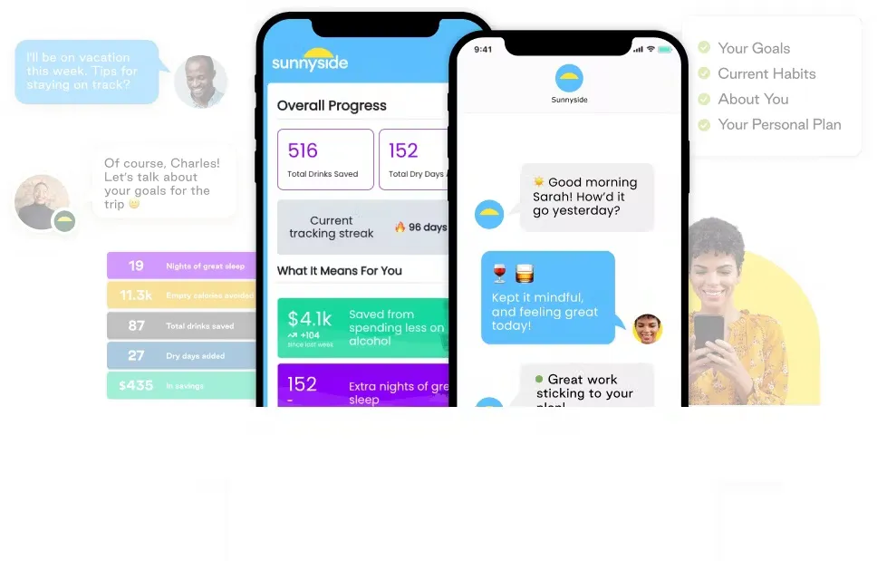 Ứng dụng Sunnyside giúp bạn hạn chế lượng đồ uống có cồn. Ảnh: Sunnyside