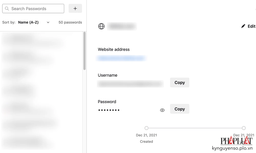 Xem lại mật khẩu Facebook đã lưu trên trình duyệt Firefox. Ảnh: TIỂU MINH Xem lại mật khẩu Facebook đã lưu trên trình duyệt Firefox. Ảnh: TIỂU MINH