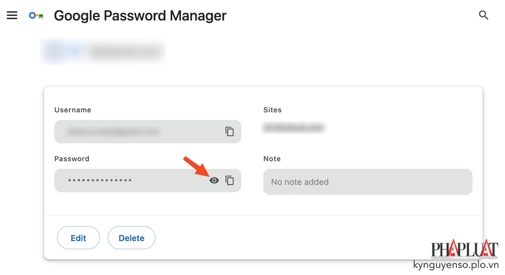 Xem lại mật khẩu Facebook trên trình duyệt Google Chrome. Ảnh: TIỂU MINH Xem lại mật khẩu Facebook trên trình duyệt Google Chrome. Ảnh: TIỂU MINH