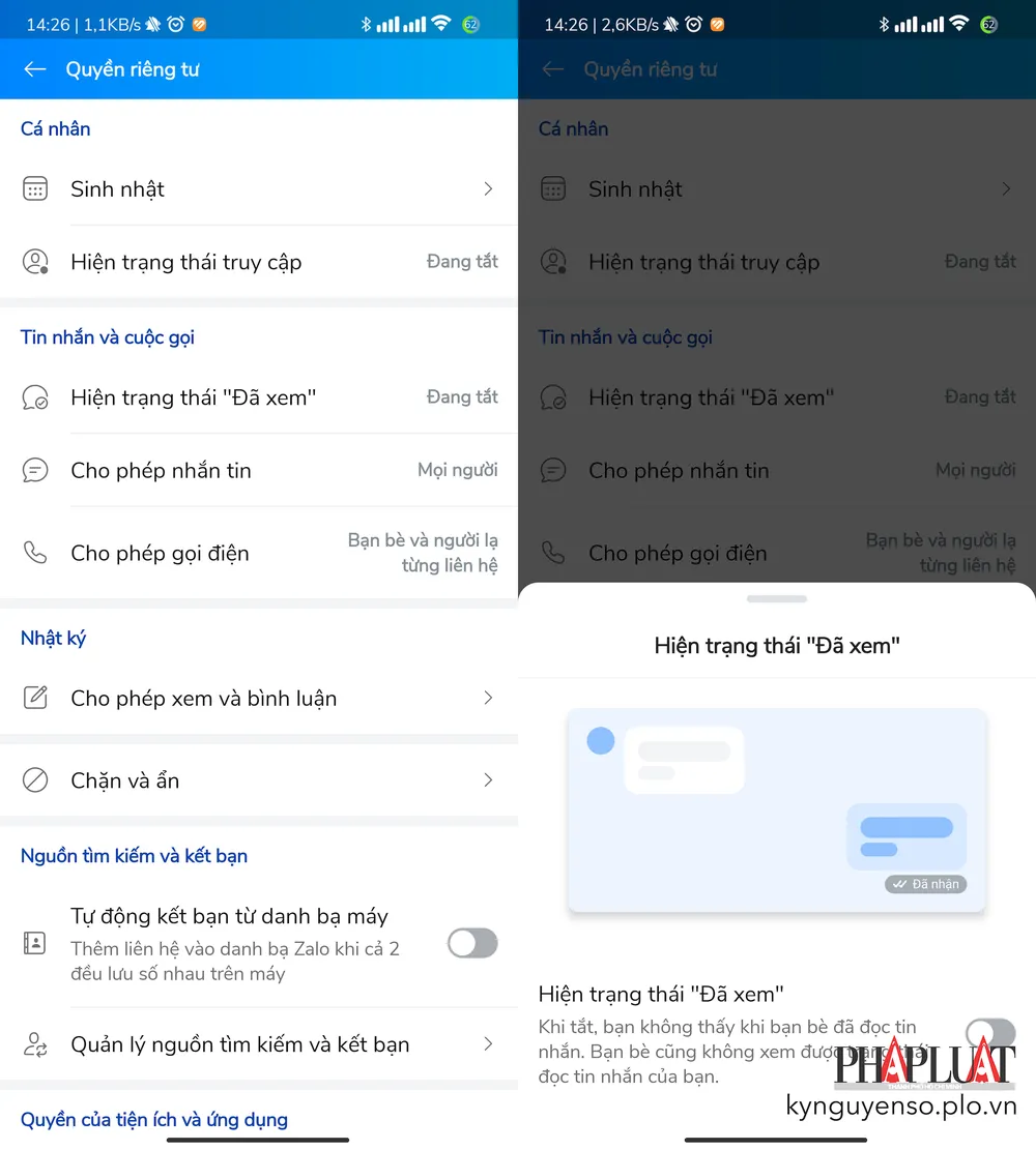 Cách đọc tin nhắn Zalo mà người khác không biết. Ảnh: MINH HOÀNG